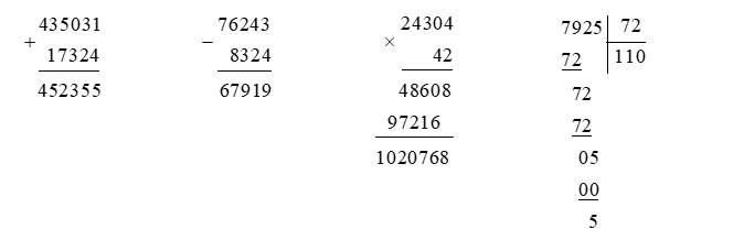 Đặt tính rồi tính: 435 031 + 17 324 (ảnh 2)