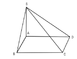Cho hình chóp S.ABCD có đáy ABCD là hình chữ nhật và SA ^ (ABCD).  a) (SA, CD) = 90°. (ảnh 1)