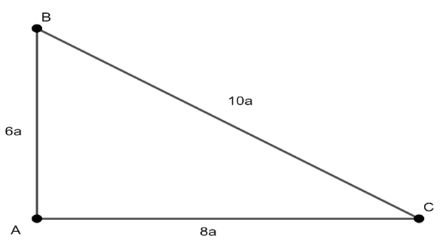 Cho tam giác ABC có đường cao AH biết AB = 6a, AC = 8a và BC =10a. Tính chiều cao AH. (ảnh 1)