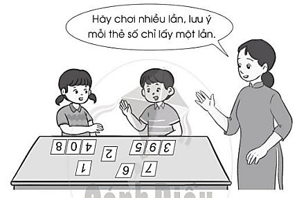 Ở mỗi lần chơi, hãy viết các số em và bạn lập được rồi khoanh vào số lớn hơn: (ảnh 1)