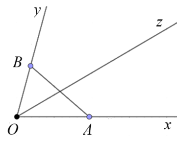 Chứng minh tia nằm giữa hai tia (ảnh 1)
