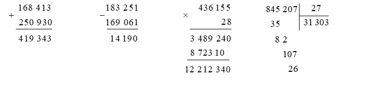 Đặt tính rồi tính  168 413 + 250 930 (ảnh 1)