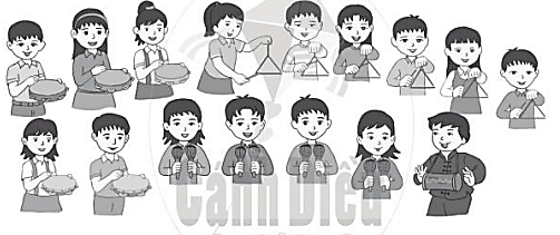 Xem tranh rồi kiểm đếm số lượng mỗi  nhạc cụ mà các bạn đang cầm và ghi lại kết quả (theo mẫu): (ảnh 1)