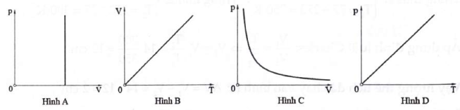 Đồ thị nào sau đây phù hợp với quá trình đẳng áp? (ảnh 1)