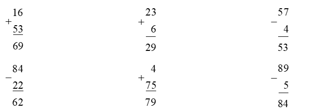 Đặt tính rồi tính. 16 + 53  (ảnh 1)