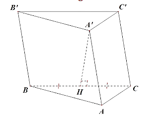 Khi đó:  a) A'H là đường cao hình lăng trụ. (ảnh 1)