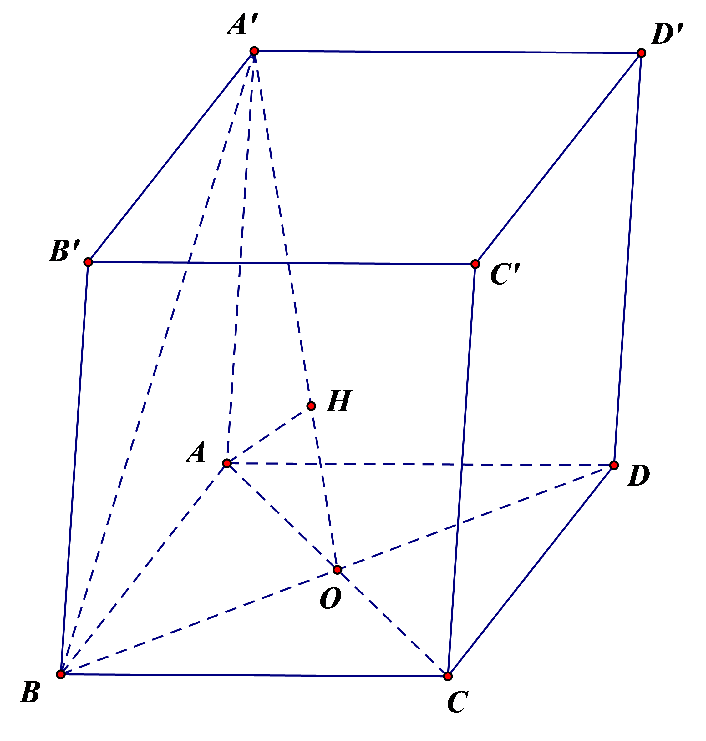 Gọi O là tâm của đáy ABCD. (ảnh 1)