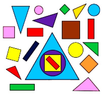 (1 điểm): Điền số thích hợp vào chỗ chấm:   Hình trên có … hình tròn, … hình tam giác, … hình vuông, … hình chữ nhật. (ảnh 1)