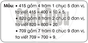 Viết số thành tổng các trăm, chục, đơn vị (theo mẫu):     a) 683: (ảnh 1)