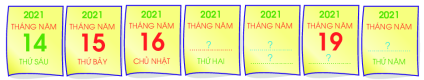 Đọc các tờ lịch sau (Thứ ... ngày ...). (ảnh 1)