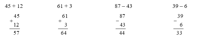 Đặt tính rồi tính  45 + 12 (ảnh 1)