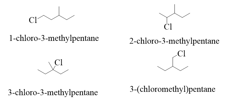 Tiến hành clo hóa 3 - metylpentan tỉ lệ 1:1, có thể thu được bao nhiêu (ảnh 1)
