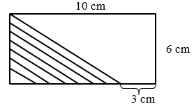 Diện tích phần gạch chéo trong hình chữ nhật dưới đây là: (ảnh 1)