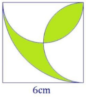 Tính diện tích phần đã tô đậm trong hình vẽ sau: (ảnh 1)
