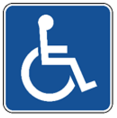 What does the sign say?   A. The handicapped must stay here at all times. B. Facilities for disabled people are available here. C. This is a forbidden area for the handicapped. D. Disabled people can be here. (ảnh 1)