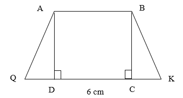 Cho hình vẽ dưới đây, biết ABCD là hình vuông cạnh 6 cm, AB = 1/2   KQ. (ảnh 1)