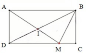 Cho hình chữ nhật ABCD (như hình vẽ). M là một điểm trên cạnh CD, Nối AM và BD cắt nhau tại I. Biết diện tích SBMC = 36cm2 và bằng  SIMD. Tính diện tích tam giác ABI. (ảnh 1)
