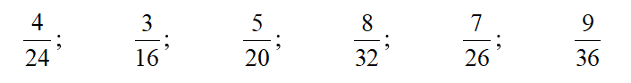 a) Khoanh vào các phân số bằng phân số 7/9 :  b) Khoanh vào các phân số bằng phân số : 1/4 (ảnh 2)