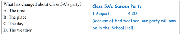 Look at the notice. Circle the correct answer. (ảnh 1)