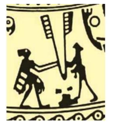 What activity is described in the image on the bronze drum in Hùng’s time?   A. Rice pounding B. Festival dancing C. Performance singing D. Sword fighting (ảnh 1)