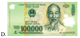 Trong các tờ tiền sau tờ tiền có mệnh giá nhỏ nhất là:  (ảnh 5)