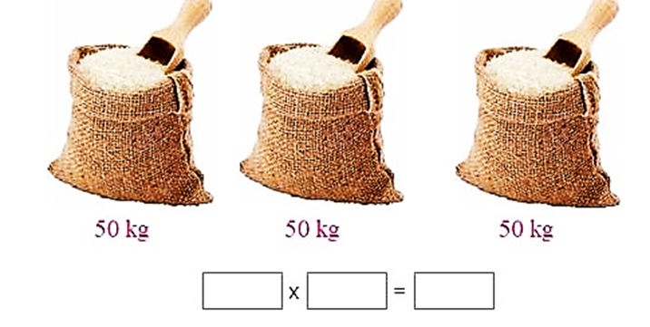 Quan sát tranh nêu phép nhân thích hợp.   	A. 50 × 3 = 150		B. 50 × 2 = 100 	C. 50 × 1 = 50		D. 50 × 4 = 200 (ảnh 1)