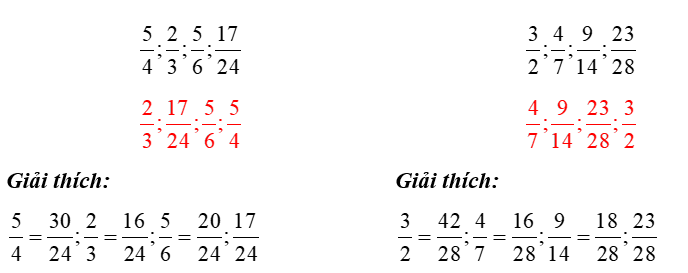 Sắp xếp các phân số sau theo thứ tự từ lớn đến bé. (ảnh 1)