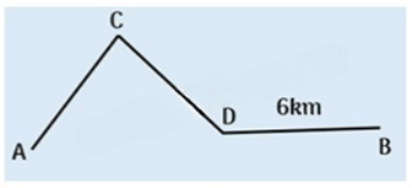  Lúc 6 giờ 30 phút sáng, một người đi bộ trên quãng đường từ A đến B dài 10 km gồm 3 đoạn: đoạn lên dốc đi với vận tốc 3 km/giờ, đoạn xuống dốc đi với vận tốc 6 km/giờ, và một đoạn đường bằng dài 6 km. Khi đến B, người đó quay lại A ngay theo đường cũ và về tới A lúc 11 giờ 30 phút sáng cùng ngày. Tính thời gian người đó đi trên đoạn đường bằng cả đi lẫn về. (ảnh 1)