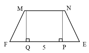 Cho hình vẽ dưới đây, biết MNPQ là hình vuông cạnh 5 cm, MN =  1/2 EF. Tính diện tích hình thang MNEF. (ảnh 1)