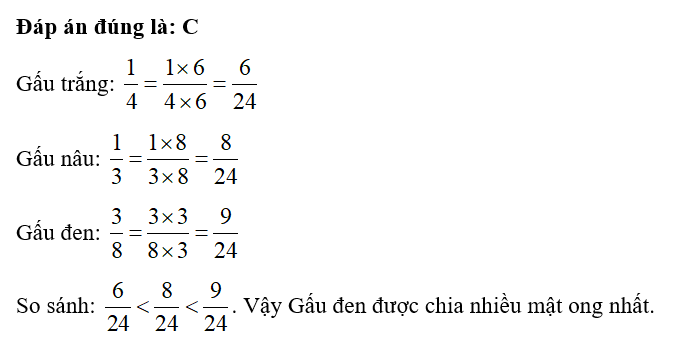 Gấu mẹ chia mật ong từ một bình có 8/5  lít mật ong cho các con. (ảnh 1)