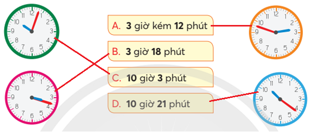 Nối đồng hồ phù hợp với cách đọc   (ảnh 2)