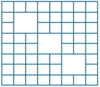 Cho tờ giấy hình vuông 8 × 8 bị cắt mất 3 hình vuông 2 × 2. Hỏi phải cắt như nào để được các hình chữ nhật 1 × 3 nhiều nhất có thể? (ảnh 1)