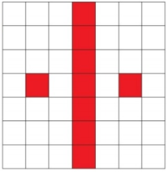 a) Cho hình vuông 3 × 3. Nêu cách vẽ sao cho tô ít nhất thoả mãn cho tất cả các hình vuông 2 × 2 được tô màu ít nhất 2 ô.  b) Cho hình vuông 7 × 7. Hỏi cần tô ít nhất bao nhiêu ô sao cho trong mỗi hình vuông 4 × 4 bất kì có đúng 5 ô được tô? Giải thích vì sao? (ảnh 5)