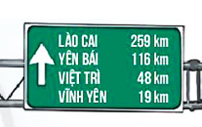 Đúng ghi đ, sai ghi s vào ô     a) Còn khoảng 150 km nữa là đến Yên Bái.   b) Còn khoảng 50 km nữa là đến Việt Trì.   c) Còn khoảng 10 km nữa là đến Vĩnh Yên.   d) Quãng đường từ Vĩnh Yên đến Lào Cai dài khoảng 240 km.   (ảnh 2)