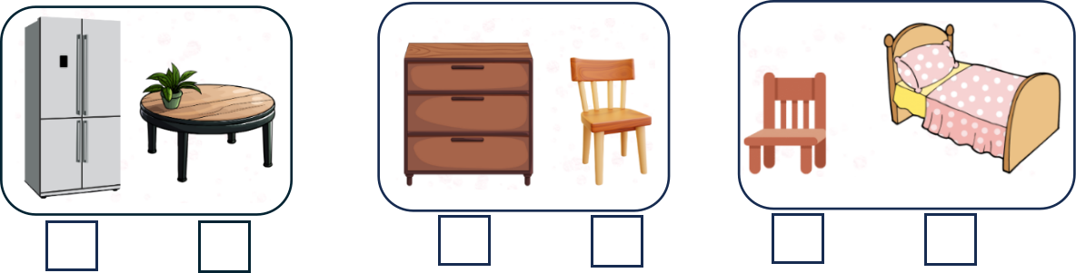 Đánh dấu × vào các đồ vật cao hơn: (ảnh 1)