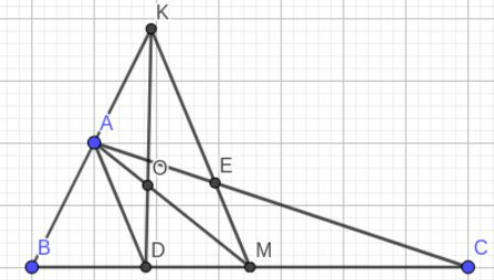 Chứng minh: AO.OK = DO.OM (ảnh 1)