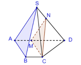 Để (CMN) // (SAB) thì khi đó giá trị x bằng bao nhiêu? (ảnh 1)