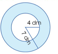 Tính diện tích phần đã tô đậm sau: (ảnh 1)