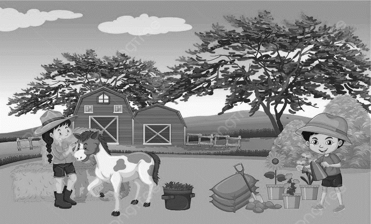 Em hãy tìm trong bức tranh những từ ngữ chỉ cây cối, con vật, đồ vật: (ảnh 1)