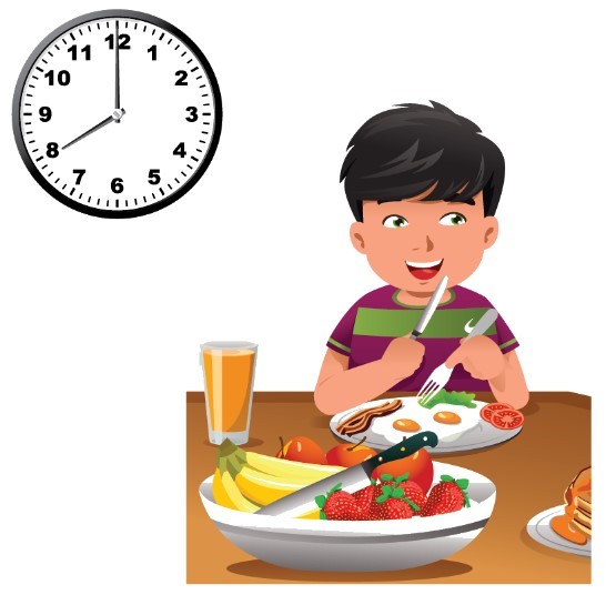 Bạn An ăn tối lúc … giờ. (ảnh 1)