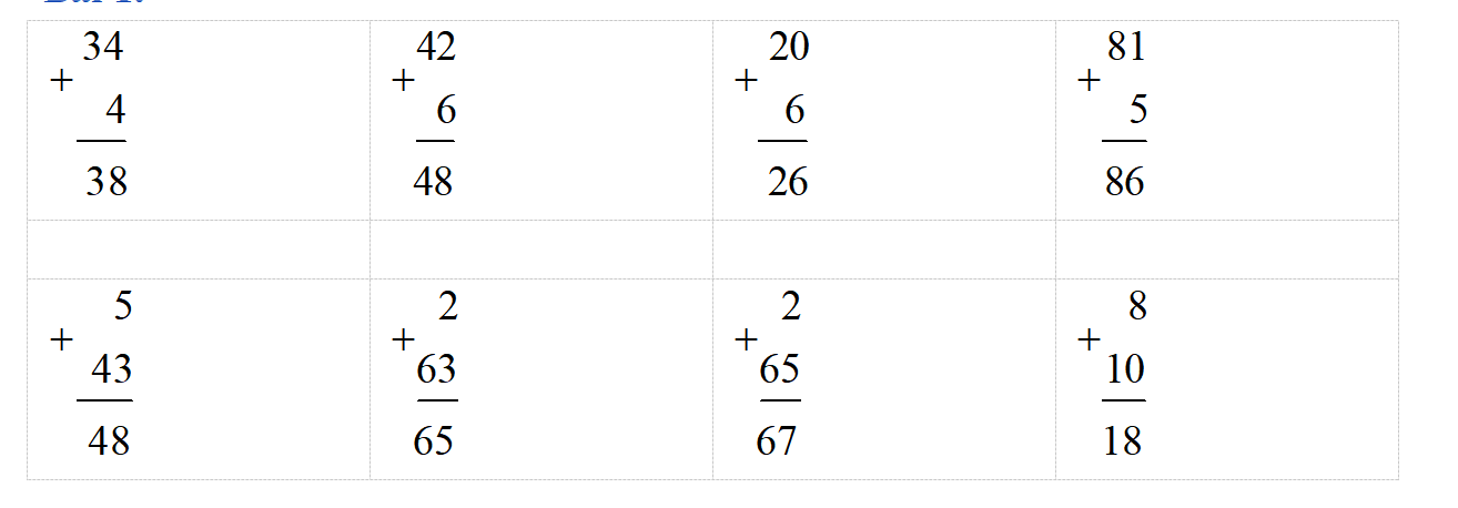Đặt tính rồi tính.  34 + 4 (ảnh 1)