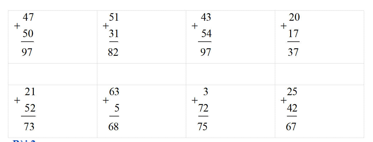 Đặt tính rồi tính:  47 + 50 (ảnh 1)