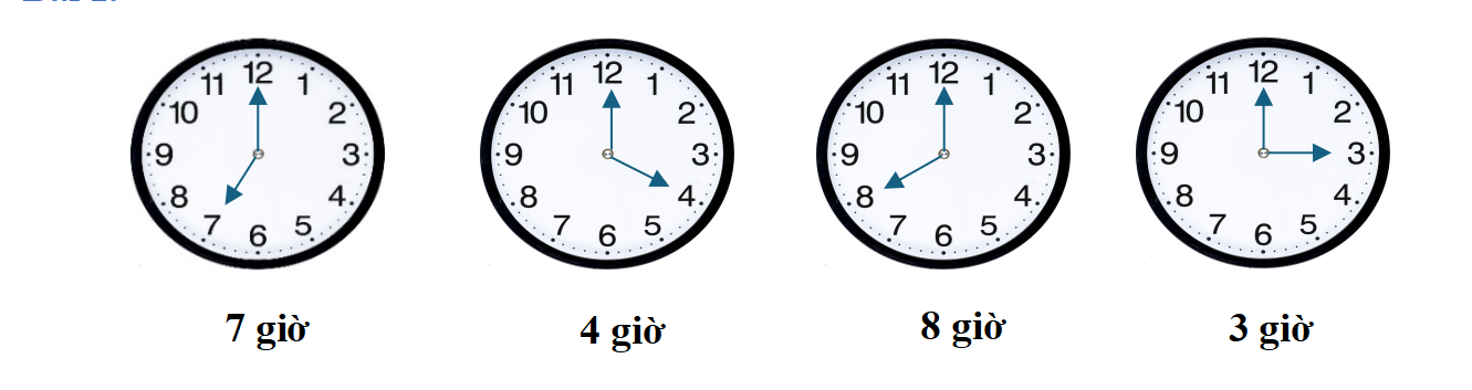 Vẽ thêm kim ngắn và kim dài để đồng hồ chỉ đúng thời gian. (ảnh 2)