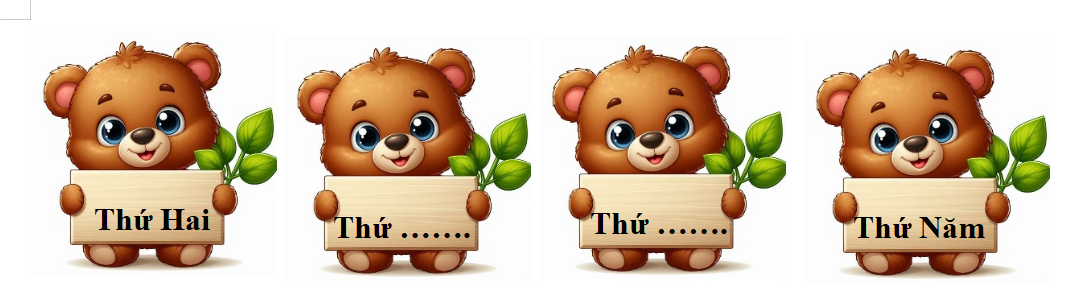 Viết các ngày trong tuần thích hợp vào chỗ trống. (ảnh 1)