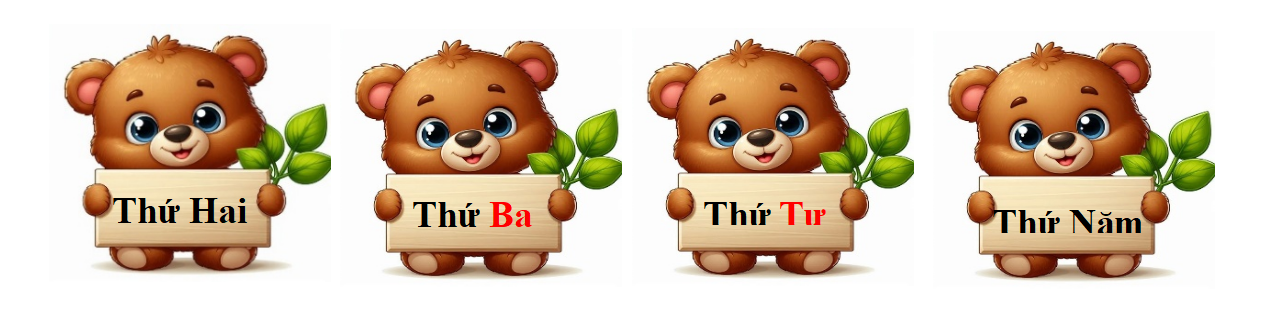 Viết các ngày trong tuần thích hợp vào chỗ trống. (ảnh 2)