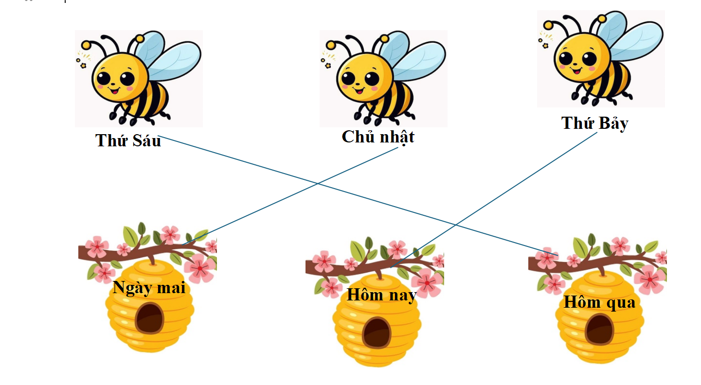 Nối con ong với bông hoa phù hợp. (ảnh 2)