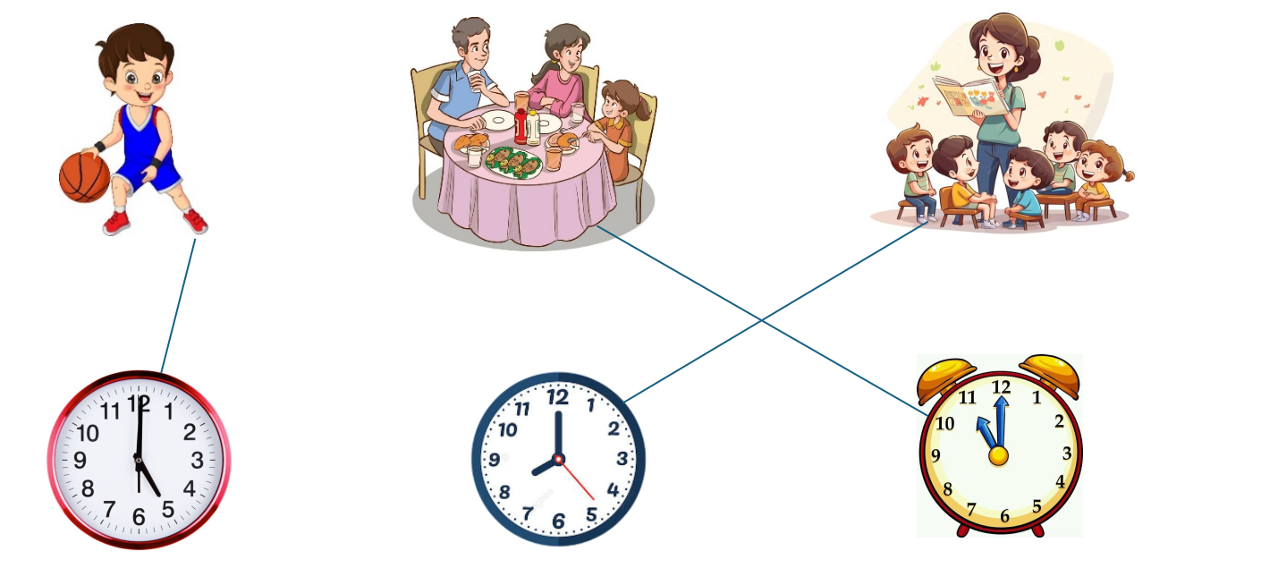 Nối tranh với đồng hồ thích hợp: (ảnh 2)