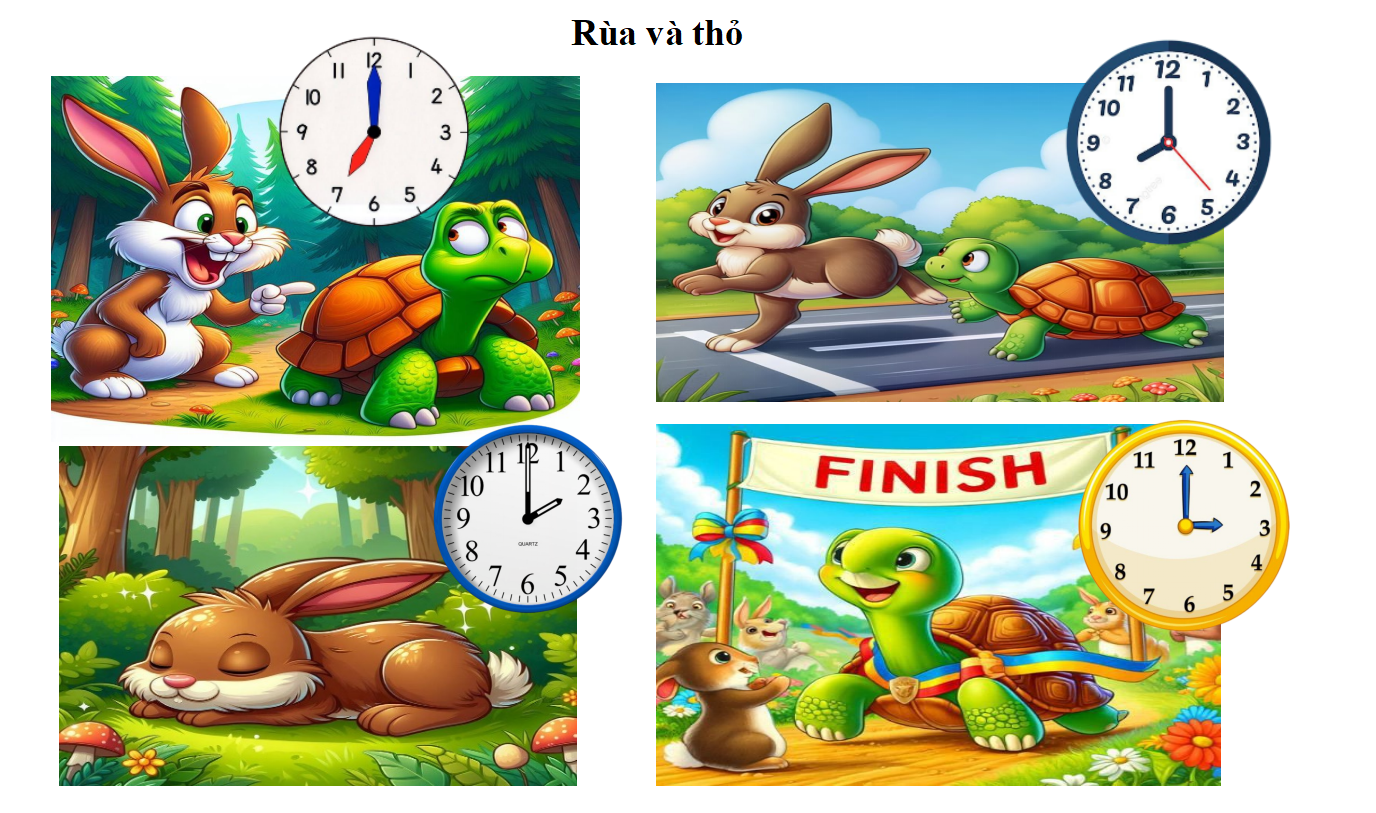 Thỏ và Rùa gặp nhau lúc ... giờ sáng.      (ảnh 1)