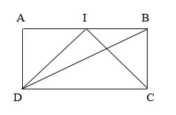 Cho hình chữ nhật ABCD (như hình vẽ); I là điểm chia AB thành 2 phần bằng nhau. Nối DI và IC; nối DB (đường cheo hình chữ nhật ABCD). DB cắt IC ở K. Tính diện tích hình chữ nhật ABCD, Biết rằng diện tích  tứ giác AIKD là 20 cm2.   (ảnh 1)