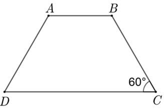 Hình thang cân \(ABCD\) \(\left( {AB\,{\rm{//}}\,CD} \right)\) có \(\widehat C = 60^\circ \). Tính \(\widehat A - \widehat C\) (đơn vị: độ). (ảnh 1)